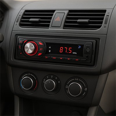 Autoradio bluetooth Affichage numérique rouge