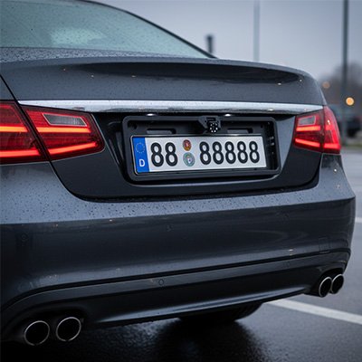 Caméra de recul pour voiture Fixation plaque d'immatriculation