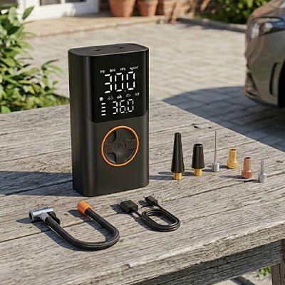 Gonfleur pneu voiture portatif et compact