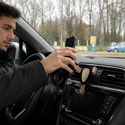 Support smartphone pour voiture couleur doré