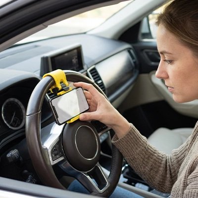Support smartphone pour voiture couleur jaune