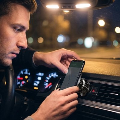 Support téléphone magnétique voiture Accès facilité à l'écran
