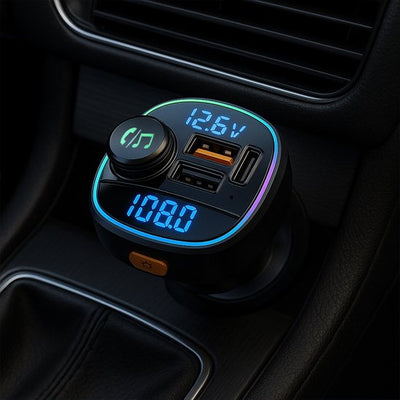 Transmetteur fm bluetooth double écran led